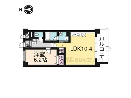 ラフィール(1LDK/6階)の間取り写真