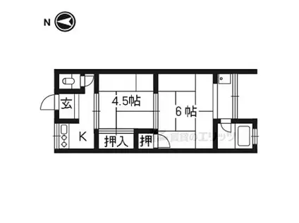 コーポ京栄(2DK/1階)の間取り写真