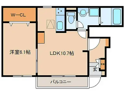 イターナルパレスIII(1LDK/1階)の間取り写真