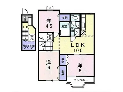 エクセレントII(3LDK/2階)の間取り写真