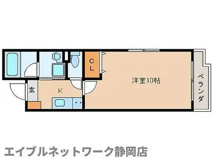 JR東海道本線 静岡駅 徒歩19分 5階建 築4年(1K/3階)の間取り写真