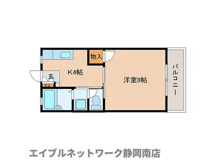 JR東海道本線 東静岡駅 徒歩10分 2階建 築32年(1K/1階)の間取り写真