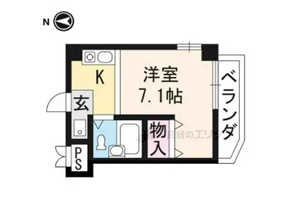 コージーハイツ大徳寺(ワンルーム/1階)の間取り写真