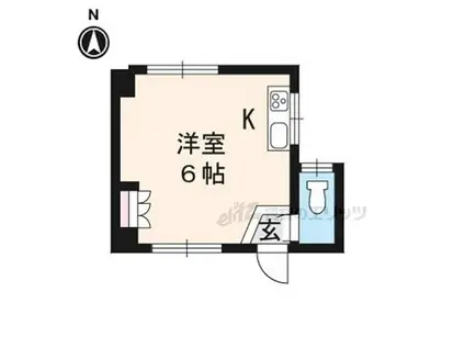 京阪本線 出町柳駅 徒歩7分 3階建 築47年(ワンルーム/3階)の間取り写真