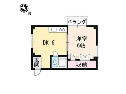 メゾンドぺぺ(1DK/4階)の間取り写真