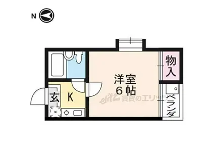 UPPER ウエストSIDE西賀茂(1K/2階)の間取り写真