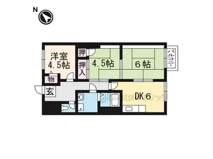 JR草津線 三雲駅 徒歩19分 2階建 築35年(3DK/2階)の間取り写真