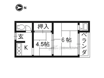柳本荘(2K/2階)の間取り写真