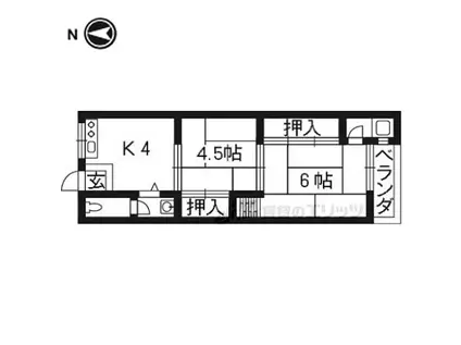 マンション千丈(2DK/3階)の間取り写真