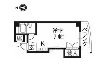 シエール西の京(ワンルーム/2階)の間取り写真