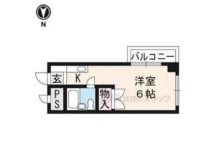 阪急京都本線 大宮駅(京都) 徒歩6分 3階建 築41年(ワンルーム/3階)の間取り写真