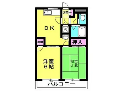 ドリームハイツ21(2DK/1階)の間取り写真