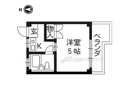 京阪本線 伏見桃山駅 徒歩3分 3階建 築45年(1K/2階)の間取り写真