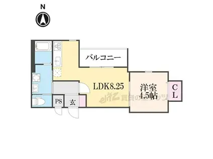 RECUERDE桃山町泰長老(1LDK/2階)の間取り写真