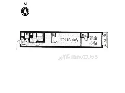 阪急京都本線 西院駅(阪急) 徒歩9分 4階建 築11年(1LDK/1階)の間取り写真