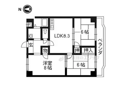 アルカサーノKITAI(3LDK/5階)の間取り写真
