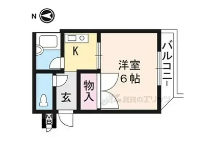 白砂ビル(1K/3階)の間取り写真