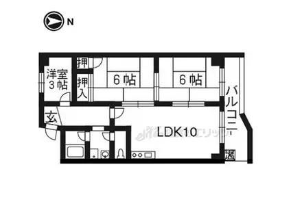 ロイヤルマンション桃山(3LDK/3階)の間取り写真