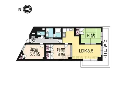 ビラクレール(3LDK/6階)の間取り写真