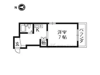アンジュール久津川(1K/2階)の間取り写真