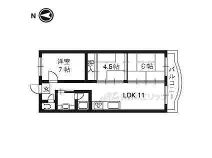 コートフラッツタナベ1号棟(3LDK/2階)の間取り写真