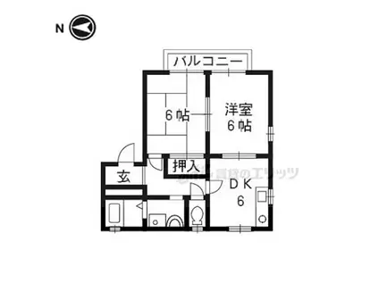 ローレルコート弐番館(2DK/1階)の間取り写真