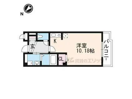 サジタリアス京田辺(ワンルーム/1階)の間取り写真