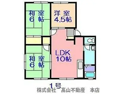 丸昭第2ビル(3LDK/2階)の間取り写真
