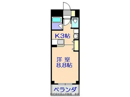 アスパラ倶楽部(1K/2階)の間取り写真