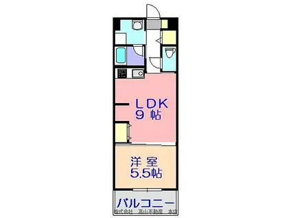 レジェンド桜 参番館(1LDK/3階)の間取り写真