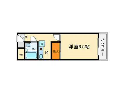 大阪モノレール彩都線 豊川駅(大阪) 徒歩14分 3階建 築38年(1K/3階)の間取り写真