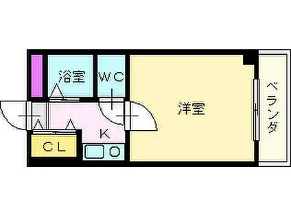 T-SYA白鷺コート(1K/2階)の間取り写真