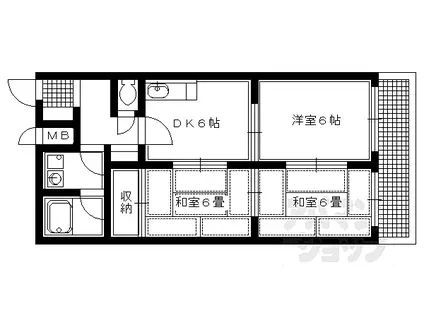 コンフォール北白川II(3DK/2階)の間取り写真