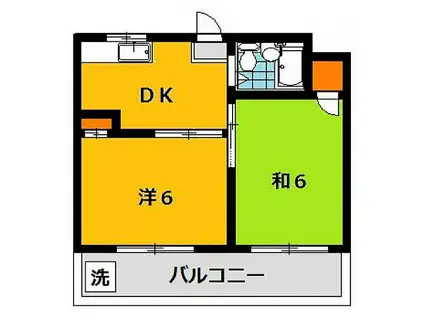 吉野ロイヤルパレス(2K/4階)の間取り写真
