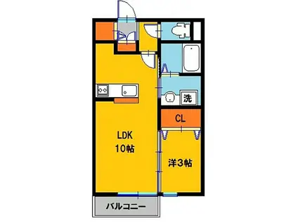 メイフェア(1LDK/2階)の間取り写真