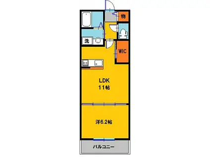 プリムローズ(1LDK/1階)の間取り写真