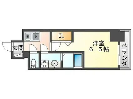 レーヴメゾン尼崎昭和通(1K/5階)の間取り写真