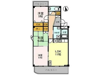 VILLA93(3LDK/2階)の間取り写真