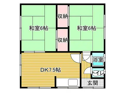JR紀勢本線 道成寺駅 徒歩18分 1階建 築40年(2DK)の間取り写真