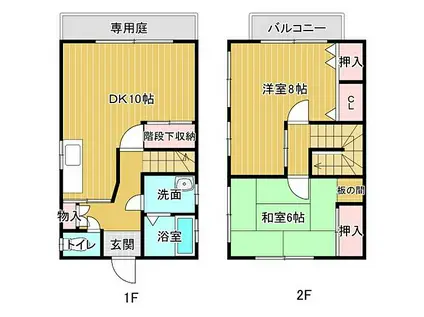 JR紀勢本線 紀伊内原駅 徒歩29分 2階建 築26年(2LDK)の間取り写真