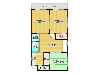 日高マンションI(3DK/1階)の間取り写真