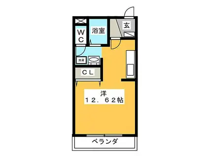 美・ナテュール(ワンルーム/2階)の間取り写真