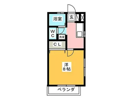 斉藤ハイツ1(1K/1階)の間取り写真