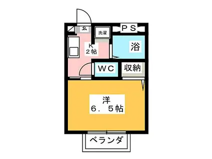 シタラハイツII(1K/1階)の間取り写真