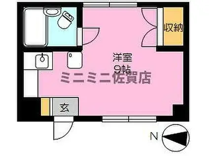 サウスコート本庄宮(ワンルーム/4階)の間取り写真