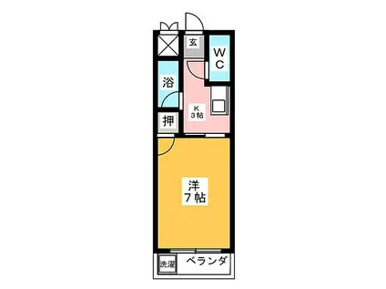 ロイヤルマンション甚目寺(1K/2階)の間取り写真