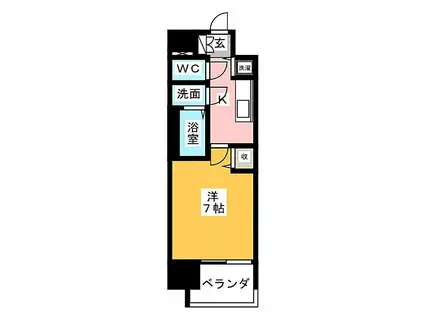 メインステージ名古屋 ノースマーク(1K/10階)の間取り写真