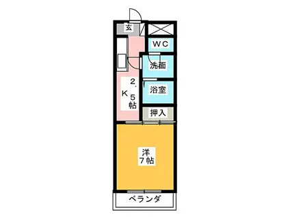 センチュリー材菊(1K/8階)の間取り写真