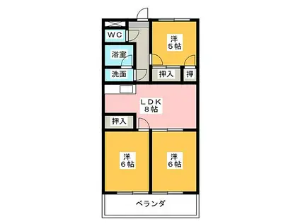 メゾンローゼ(3LDK/2階)の間取り写真