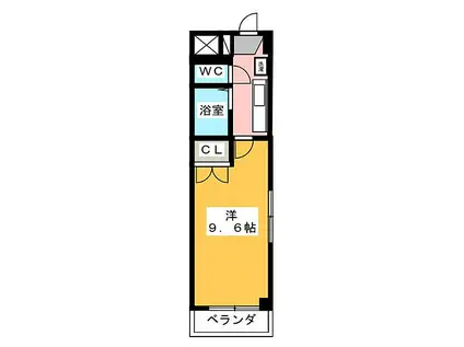 シティライフ田代(1K/4階)の間取り写真